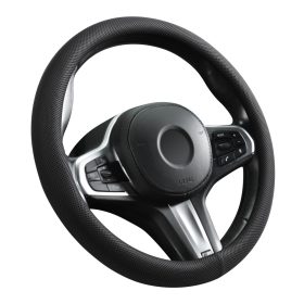 Couvre-volant Premium Noir Similicuir Ø38cm