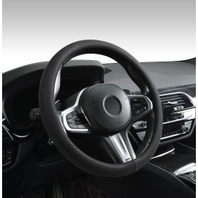 Couvre-volant Premium Noir Similicuir Ø40cm