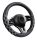 Couvre volant similicuir noir motif ligne noir gris motif Zig Zag Ø38cm