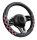 Couvre volant similicuir noir motif ligne noir rose motif Zig Zag Ø38cm 