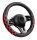 Couvre volant similicuir noir motif ligne noir rouge motif Zig Zag Ø38cm 