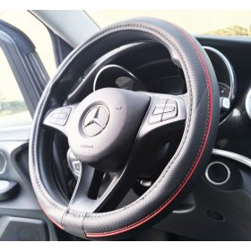 Couvre-volant Premium Noir Similicuir Ø36cm