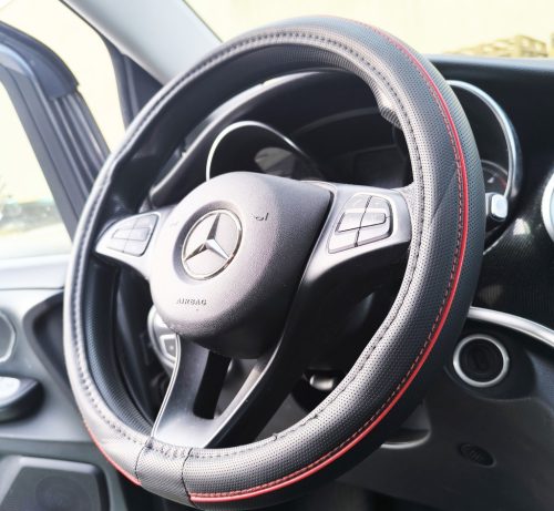 Couvre-volant Premium Noir Similicuir Ø36cm