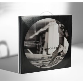   AUTOLIFE Boîte Couvre-volant en cuir véritable Noir avec motif coutures noires