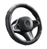 AUTOLIFE boîte Couvre-volant en cuir véritable Noir avec motif matelassé