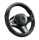 Couvre volant noir en cuir matelassé motif ligne grise Ø38cm 