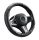 Couvre volant en cuir noir avec surpiqûres rouges Ø38cm