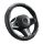 Couvre volant en cuir noir surpiqûres vertes Ø38cm