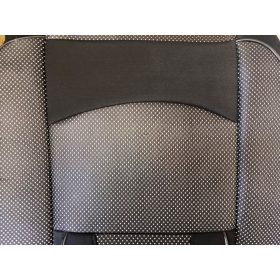   Ensemble de housses de siège universelles 11 pièces noir et points blancs avec zip et ouverture Airbag