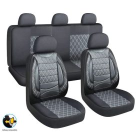  Pack de housses de siège universelle 11 pièces Airbag noir et blanc