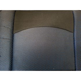   Ensemble de housses de siège universelles 11 pièces noir et points bleus avec zip et ouverture Airbag