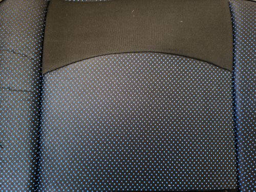 Ensemble de housses de siège universelles 11 pièces noir et points bleus avec zip et ouverture Airbag