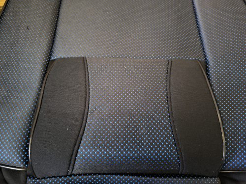 Ensemble de housses de siège universelles 11 pièces noir et points bleus avec zip et ouverture Airbag