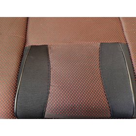   Ensemble de housses de siège universelles 11 pièces noir et points rouge avec zip et ouverture Airbag