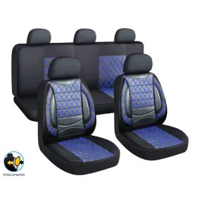   Pack de housses de siège universelles 11 pièces Airbag noir bleu
