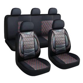   Pack de housses de siège universelles 11 pièces Airbag noir rouge