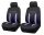 Pack de 2 housse de siège avant universelle - Airbag - Avec poche de rangement - noir violet