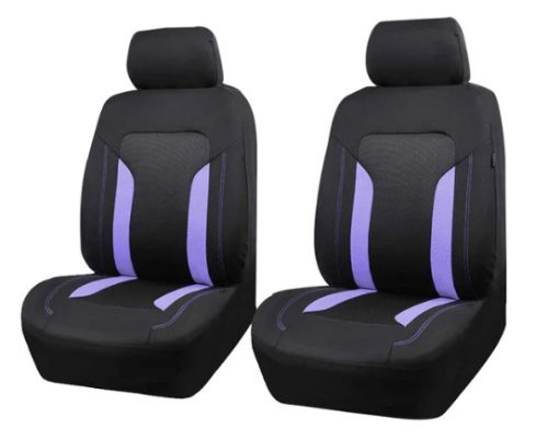 Pack de 2 housse de siège avant universelle - Airbag - Avec poche de rangement - noir violet