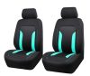 Pack de 2 housse de siège avant universelle - Airbag - Avec poche de rangement - noir vert menthe