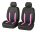 Pack de 2 housse de siège avant universelle - Airbag - Avec poche de rangement - noir rose