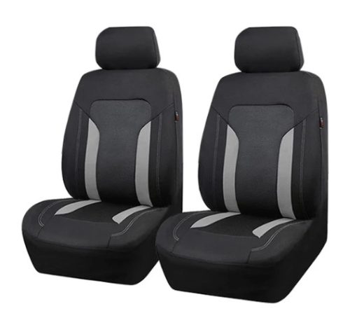 Pack de 2 housses siège avant universelle - Airbag - Avec poche de rangement - noir gris
