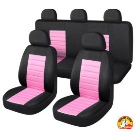   Pack de housses de siège universelle 9 pièces Airbag noir rose