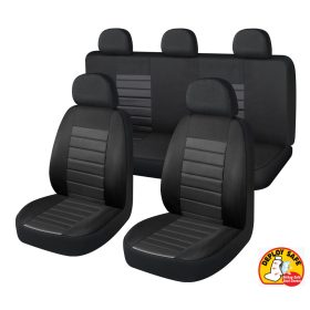   Pack de housses de siège universelles noir avec Zip et ouverture Airbag 9 pièces