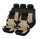 Pack de housses de siège universelles 9 pièces divisibles  - Airbag - noir beige