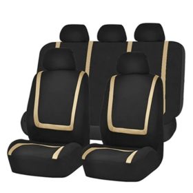   Pack de housses de siège universelles 9 pièces divisibles- Airbag - noir beige