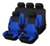 Pack de housses de siège universelles 9 pièces divisibles - Airbag - noir bleu