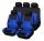 Pack de housses de siège universelles 9 pièces divisibles - Airbag - noir bleu