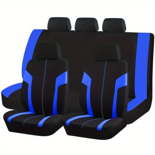Pack de housses de siège universelles 9 pièces divisibles - Airbag - noir bleu