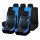 Pack de housses de siège universelles 9 pièces divisibles - Airbag - noir bleu