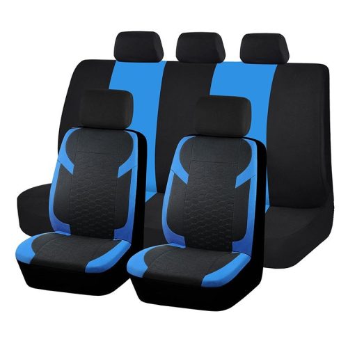 Pack de housses de siège universelles 9 pièces divisibles - Airbag - noir bleu