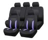 Pack de housses de siège universelles 9 pièces divisibles - Airbag - Avec poche de rangement - noir violet