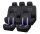 Pack de housses de siège universelles 9 pièces divisibles - Airbag - Avec poche de rangement - noir violet