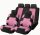 Pack de housses de siège universelles divisible 9 pièces - Airbag - noir rose