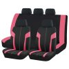 Pack de housses de siège universelles 9 pièces divisibles Airbag noir rose 