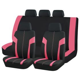   Pack de housses de siège universelles 9 pièces divisibles Airbag noir rose 