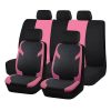 Pack de housses de siège universelles 9 pièces divisibles - Airbag - noir rose
