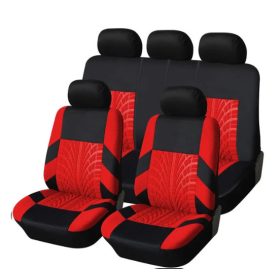   Pack de housses de siège universelles 9 pièces divisible - Airbag - noir rouge
