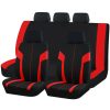 Pack de housses de siège universelles 9 pièces divisibles - Airbag - noir rouge