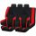 Pack de housses de siège universelles 9 pièces divisibles - Airbag - noir rouge