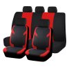 Pack de housses de siège universelles 9 pièces divisibles- Airbag - noir rouge