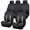 Pack de housses de siège universelles 9 pièces divisibles - Airbag - Avec poche de rangement - noir gris