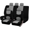 Pack de housses de siège universelles 9 pièces divisibles Airbag noir gris 