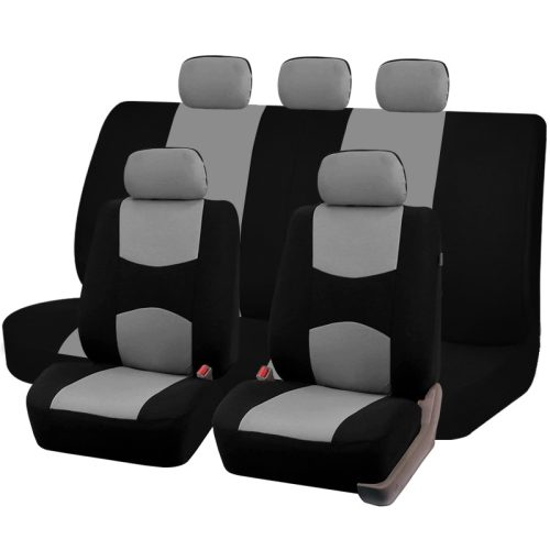 Pack de housses de siège universelles 9 pièces divisibles Airbag noir gris 