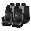 Pack de housses de siège universelles 9 pièces divisibles - Airbag - noir gris