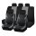Pack de housses de siège universelles 9 pièces divisibles - Airbag - noir gris