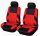 Pack de 2 housse de siège universelle Airbag noir rouge